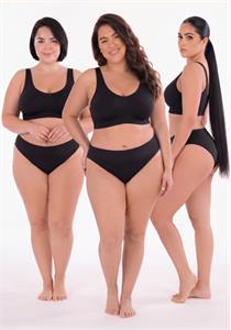 Pack of 3 Black Plus Size Seamless Bra D+